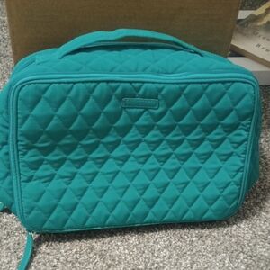 Vera Bradley Blue Quilted Cosmetic Bag with Zippered Closure